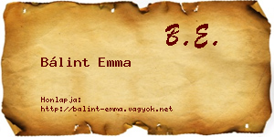 Bálint Emma névjegykártya